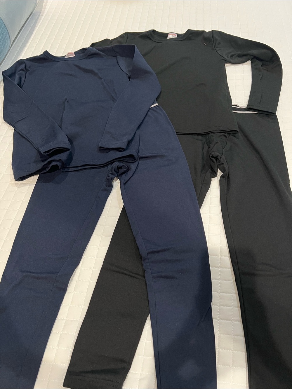 Kids Thermal Base Layer Pants & Top Set - Navy and Black